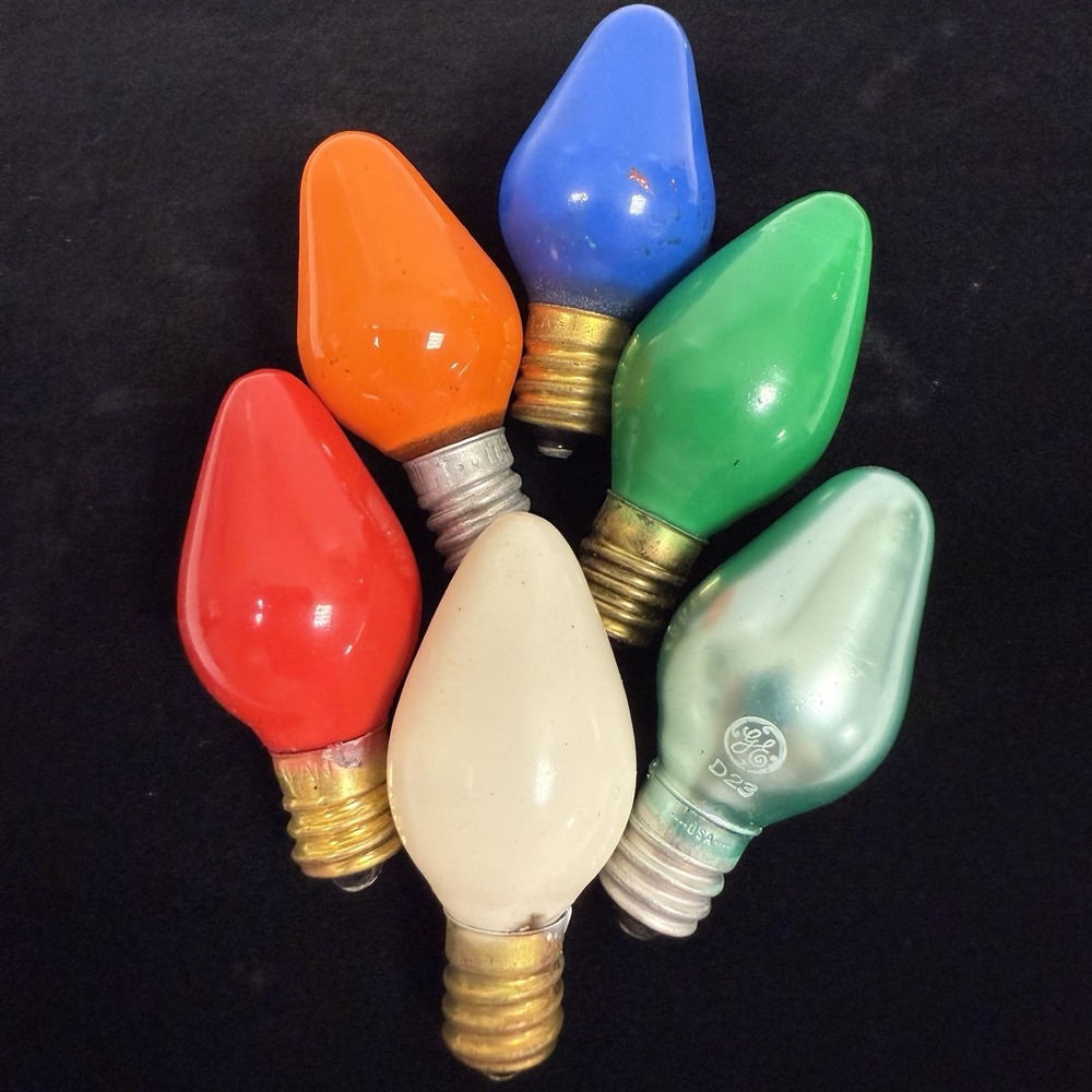 92 Piece Lot Vintage Untested C7 Christmas Light Bulbs Ge Westinghouse Red Green
